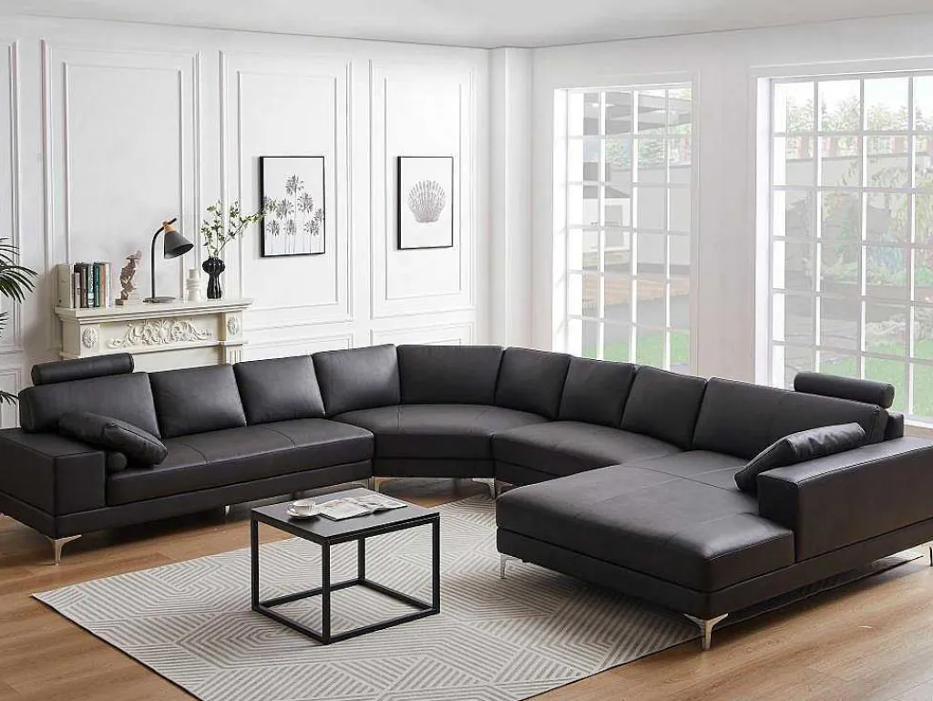 Xxl Zevenzitsbank Hoogwaardig Leer Donatello Ii - Bruin - Hoek Rechts-LINEA SOFA Best