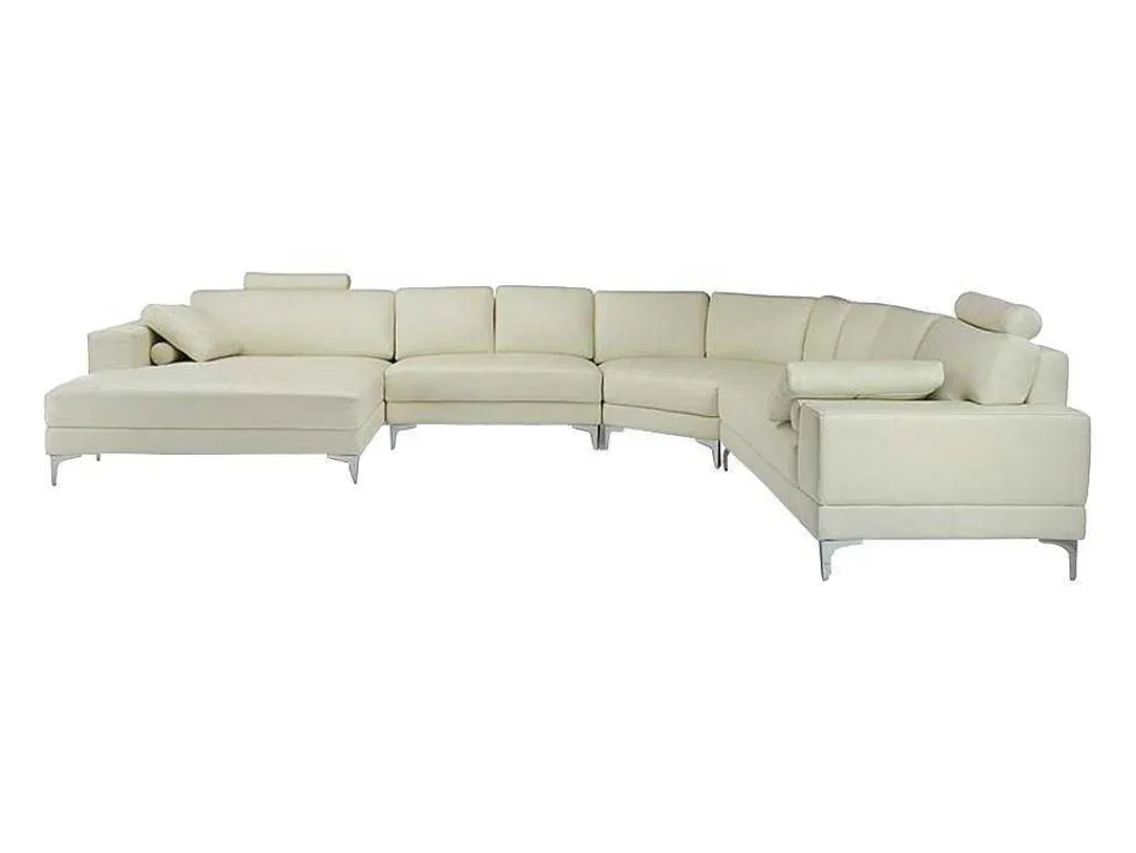 Xxl Zevenzitsbank Hoogwaardig Leer Donatello Ii - Ivoor - Hoek Links-LINEA SOFA Clearance