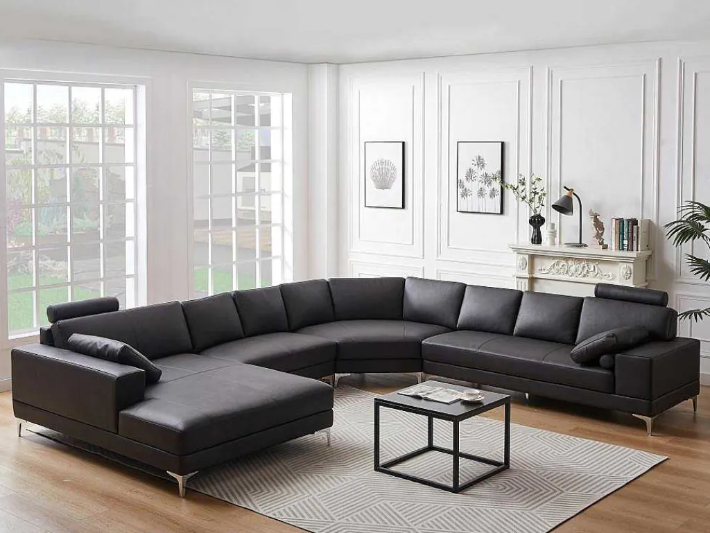 Xxl Zevenzitsbank Hoogwaardig Leer Donatello Ii - Bruin - Hoek Links-LINEA SOFA Outlet