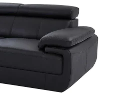 Xxl Zevenzitsbank Van Leer Elevanto - Zwart - Hoek Links-Vente-unique Outlet