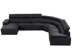 Xxl Zevenzitsbank Van Leer Elevanto - Zwart - Hoek Links-Vente-unique Outlet