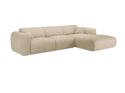Xxl-Hoekbank Met Hoek Rechts In Beige Textuurstof Pogni Van Maison Cephy-Maison Céphy Clearance