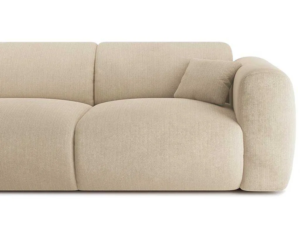 Xxl-Hoekbank Met Hoek Rechts In Beige Textuurstof Pogni Van Maison Cephy-Maison Céphy Clearance