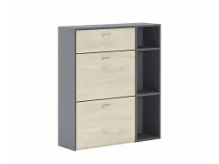 Zapatero Furniture, Windmodel, 90X26X101.5Cm, Tegroep Hall En Hall, Grijs En Eiken, Moderne Stijl-Skraut Home Best