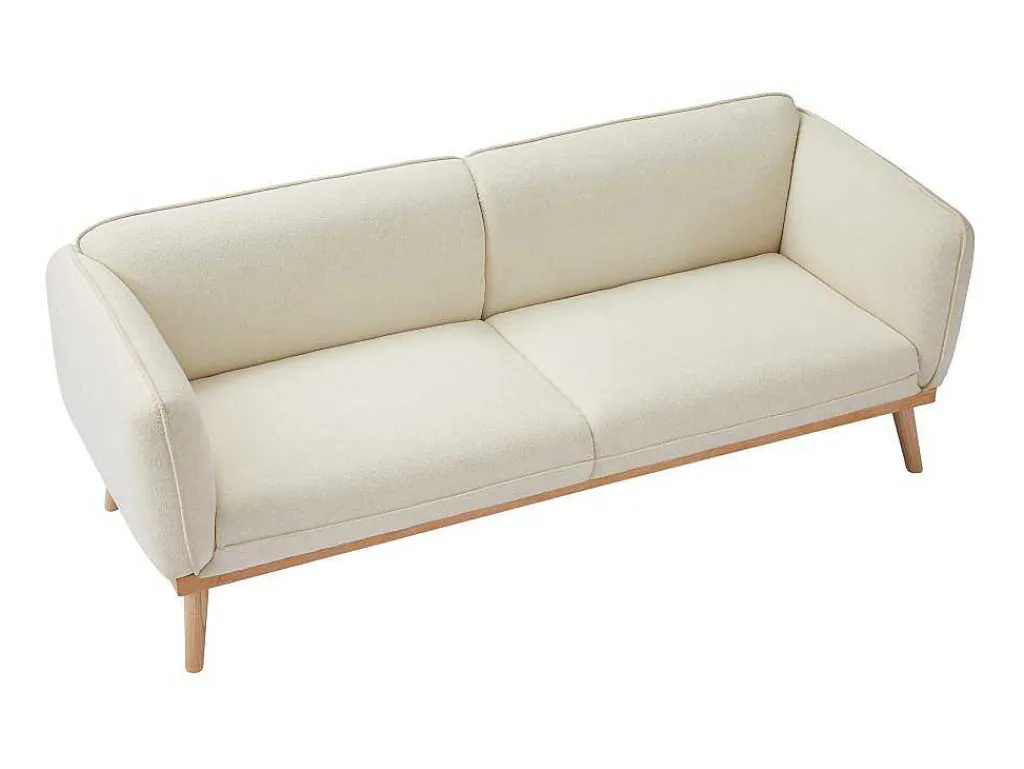 Zitbank Met 3 Plaatsen En Bekleding In Beige Textuurstof Fanira-Vente-unique Outlet