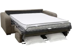 3-Zits Express Slaapbank Van Olijfgroene Stof - Matras 14 Cm - Bevis-Vente-unique Sale