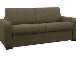 3-Zits Express Slaapbank Van Olijfgroene Stof - Matras 14 Cm - Bevis-Vente-unique Sale