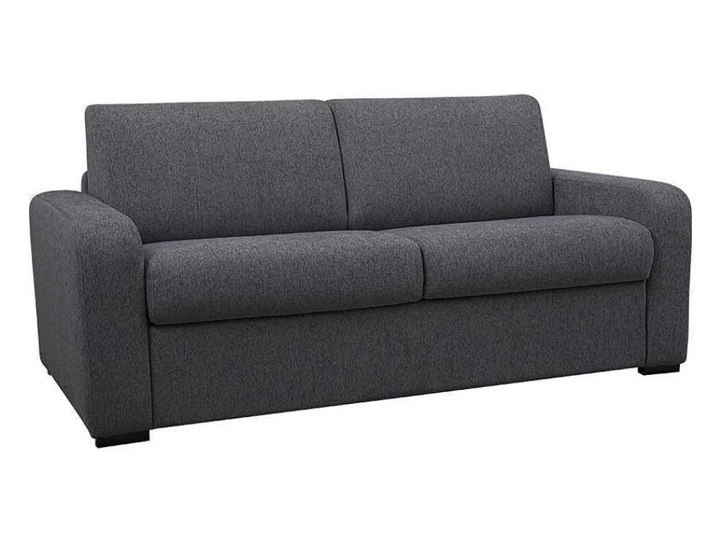 3-Zits Express Slaapbank Van Antraciete Stof - Matras 14 Cm - Bevis-Vente-unique