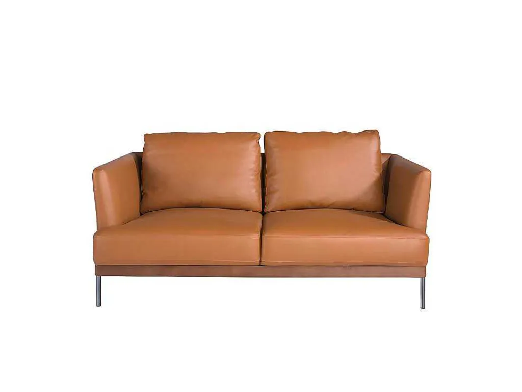 2-Zitsbank Bekleed In Bruin Leder 6170-Angel Cerda New