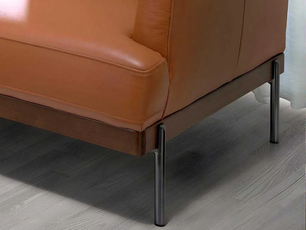 3-Zitsbank Bekleed In Bruin Leer 6171-Angel Cerda Best