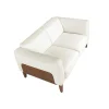 2-Zitsbank Bekleed In Wit Leder 6118-Angel Cerda