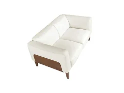 2-Zitsbank Bekleed In Wit Leder 6118-Angel Cerda