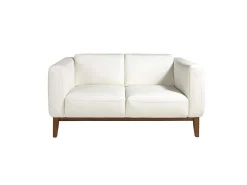 2-Zitsbank Bekleed In Wit Leder 6118-Angel Cerda