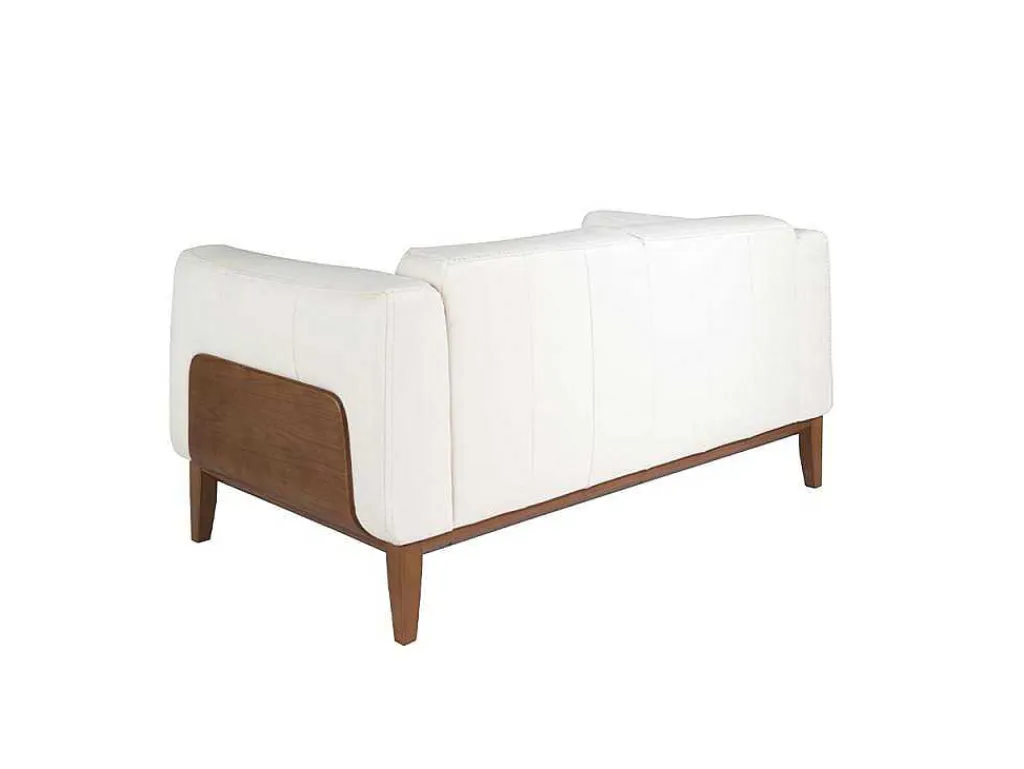 2-Zitsbank Bekleed In Wit Leder 6118-Angel Cerda