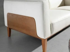 2-Zitsbank Bekleed In Wit Leder 6118-Angel Cerda