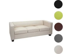 3-Zitsbank Lille, Kunstleer, Creme-Vente-unique Hot
