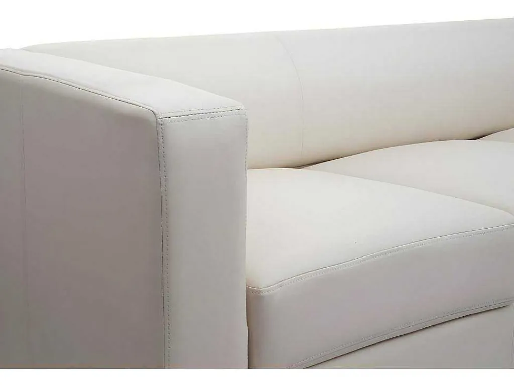 3-Zitsbank Lille, Kunstleer, Creme-Vente-unique Hot