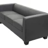 3-Zitsbank Lille, Kunstleer, Donkergrijs-Vente-unique Best