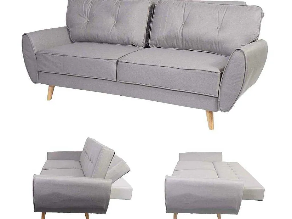 3-Zitsbank Mcw-J19, Stof/Textiel Grijs-Vente-unique New