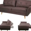 3-Zitsbank Mcw-J19, Stof/Textiel Bruin-Vente-unique Sale