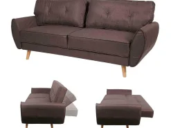 3-Zitsbank Mcw-J19, Stof/Textiel Bruin-Vente-unique Sale