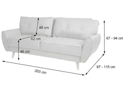 3-Zitsbank Mcw-J19, Stof/Textiel Bruin-Vente-unique Sale