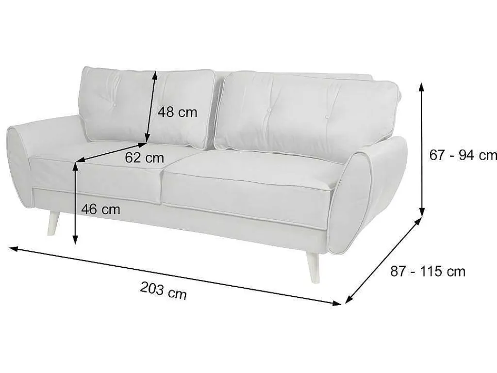 3-Zitsbank Mcw-J19, Stof/Textiel Bruin-Vente-unique Sale