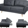3-Zitsbank Mcw-J19, Stof/Textiel Antraciet-Vente-unique Discount