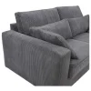 3-Zitsbank Mondovi Van Ribfluweel - Grijs-Vente-unique Outlet
