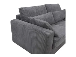 3-Zitsbank Mondovi Van Ribfluweel - Grijs-Vente-unique Outlet