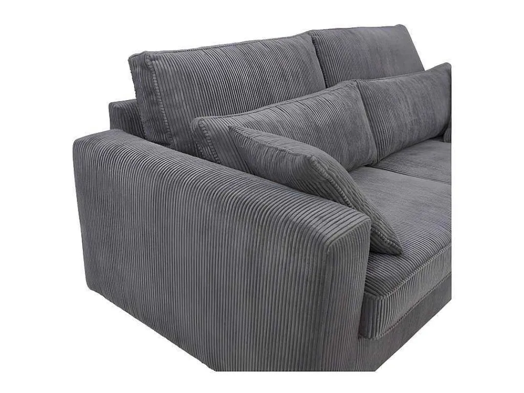 3-Zitsbank Mondovi Van Ribfluweel - Grijs-Vente-unique Outlet