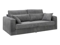 3-Zitsbank Mondovi Van Ribfluweel - Grijs-Vente-unique Outlet