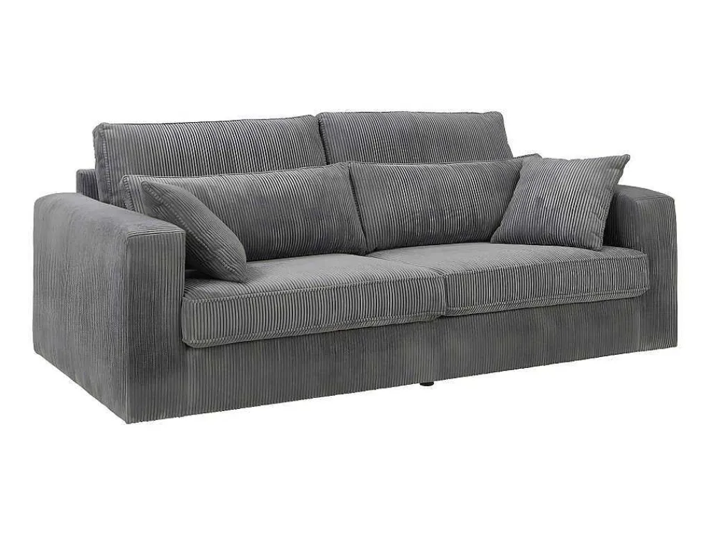 3-Zitsbank Mondovi Van Ribfluweel - Grijs-Vente-unique Outlet
