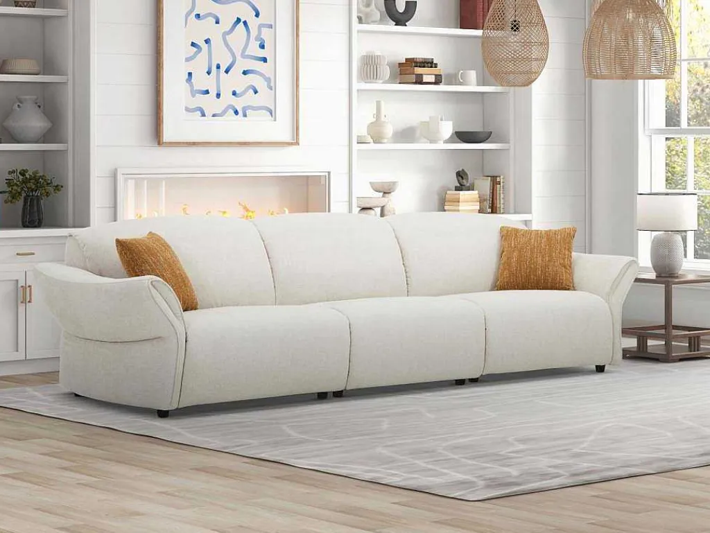 4-Zitsbank Van Beige Stof Bodura-Vente-unique Online