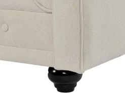 3-Zitsbank Van Beige Stof Chesterfield-Vente-unique Clearance