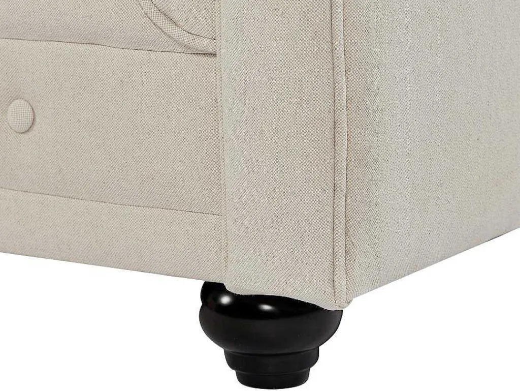 3-Zitsbank Van Beige Stof Chesterfield-Vente-unique Clearance