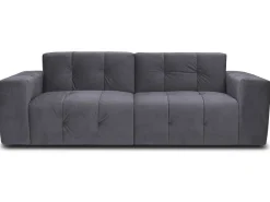 3-Zitsbank Van Grijs Fluweel Inirida-Vente-unique Outlet
