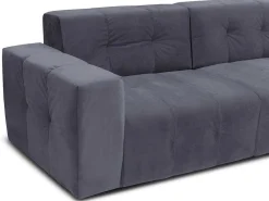 3-Zitsbank Van Grijs Fluweel Inirida-Vente-unique Outlet