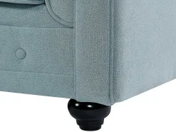 3-Zitsbank Van Lichtblauwe Stof Chesterfield-Vente-unique Sale