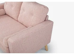 2-Zitsbank Van Stof Met Woleffect Tatum - Poederrose-Vente-unique Outlet