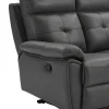 3-Zits-Relaxbank Van Grijs Leer Vineta-Vente-unique