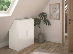 Zolderkast Met 2 Deuren - Wit - Adezio-Vente-unique New
