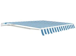 Zonnewering Paleas - Handmatig - 3,95 X 2,5M - Blauw En Wit-Vente-unique Discount