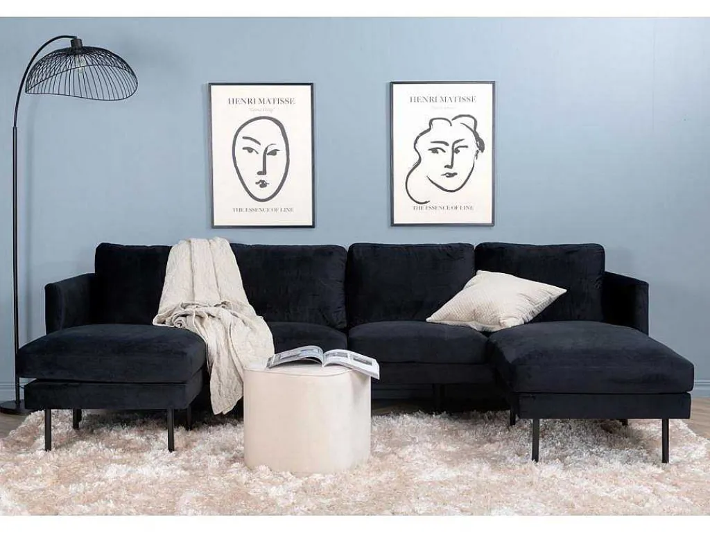 Zoom Bank Ubank Velours Zwart.-Vente-unique New