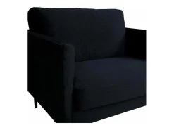 Zoom Fauteuil Velours Zwart.-Vente-unique Sale