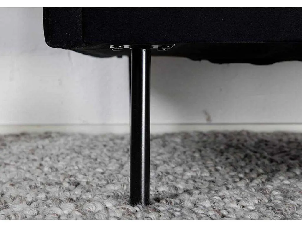 Zoom Fauteuil Velours Zwart.-Vente-unique Sale