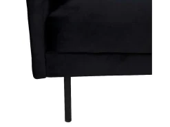 Zoom Fauteuil Velours Zwart.-Vente-unique Sale