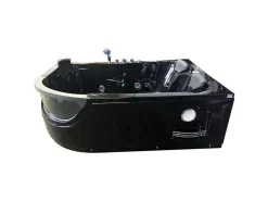 Zwart Bubbelbad 180 X 120 Cm Chromotherapie 8 Jets Bluebell-ELITESHOPPING