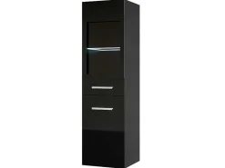Zwarte Badkamerkolom Met Leds - L30 X B30 X H109 Cm - Laurine-Vente-unique Clearance