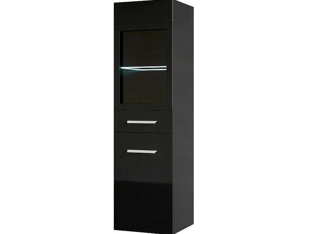 Zwarte Badkamerkolom Met Leds - L30 X B30 X H109 Cm - Laurine-Vente-unique Clearance